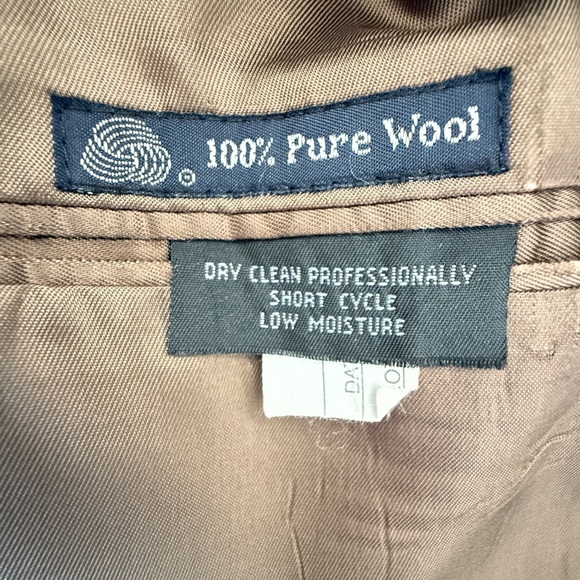 Vintage Burberry’s Men’s Wool Sport Coat Jacket 40R–42R Brown Houndstooth Check - Picture 9 of 15